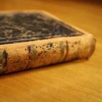 Si bien esta edición alemana de 1893 del libro de Mormón, impreso por Deseret News, está bien gastado, todavía se pueden ver los hermosos diseños de guijarros entintadas en los bordes de las páginas.